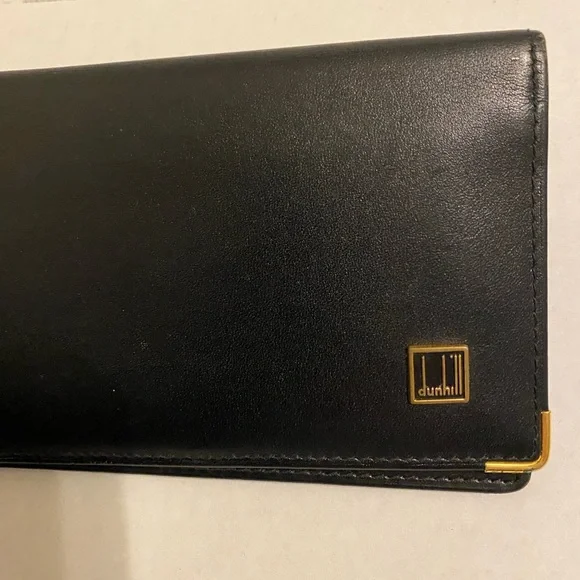Dunhill Black Gold Trim Long Bifold Wallet - Picture 2 of 14